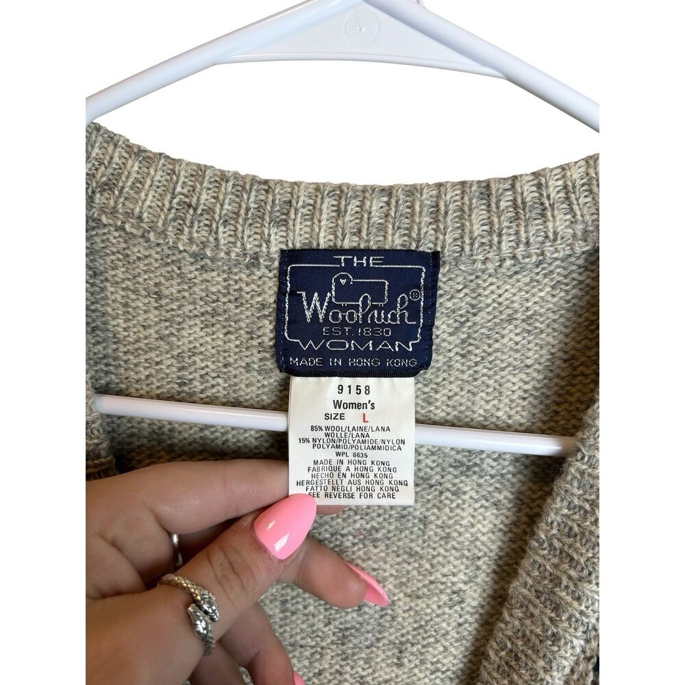 Vintage Woolrich Women Wool Fair Isle Cottage Bird Knit Vest Size Large - Picture 3 of 4